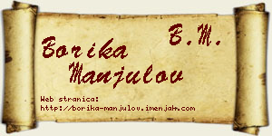 Borika Manjulov vizit kartica